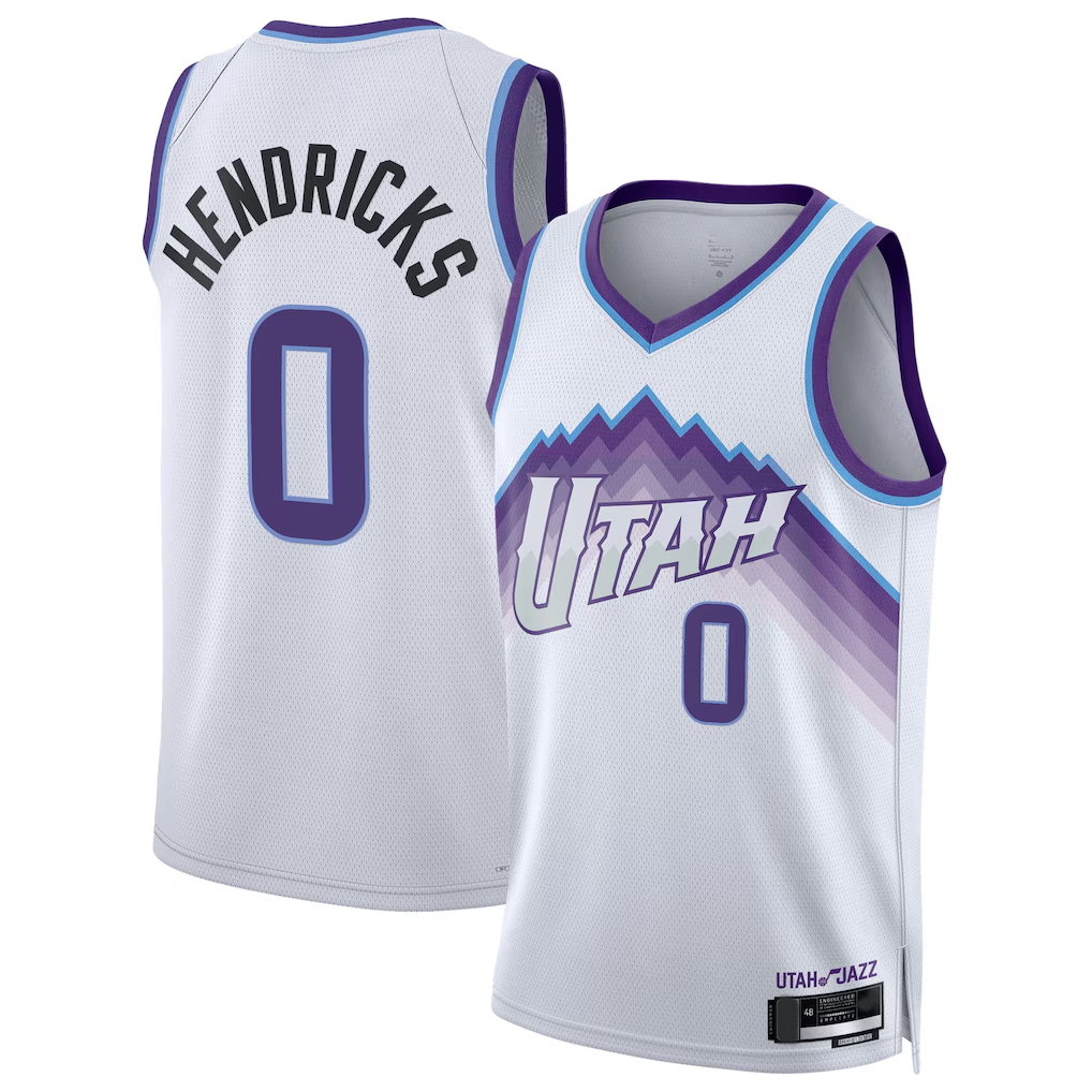 Tlead U.Jazz #0 Taylor Hendricks White Swingman Jerseys - Association Edition