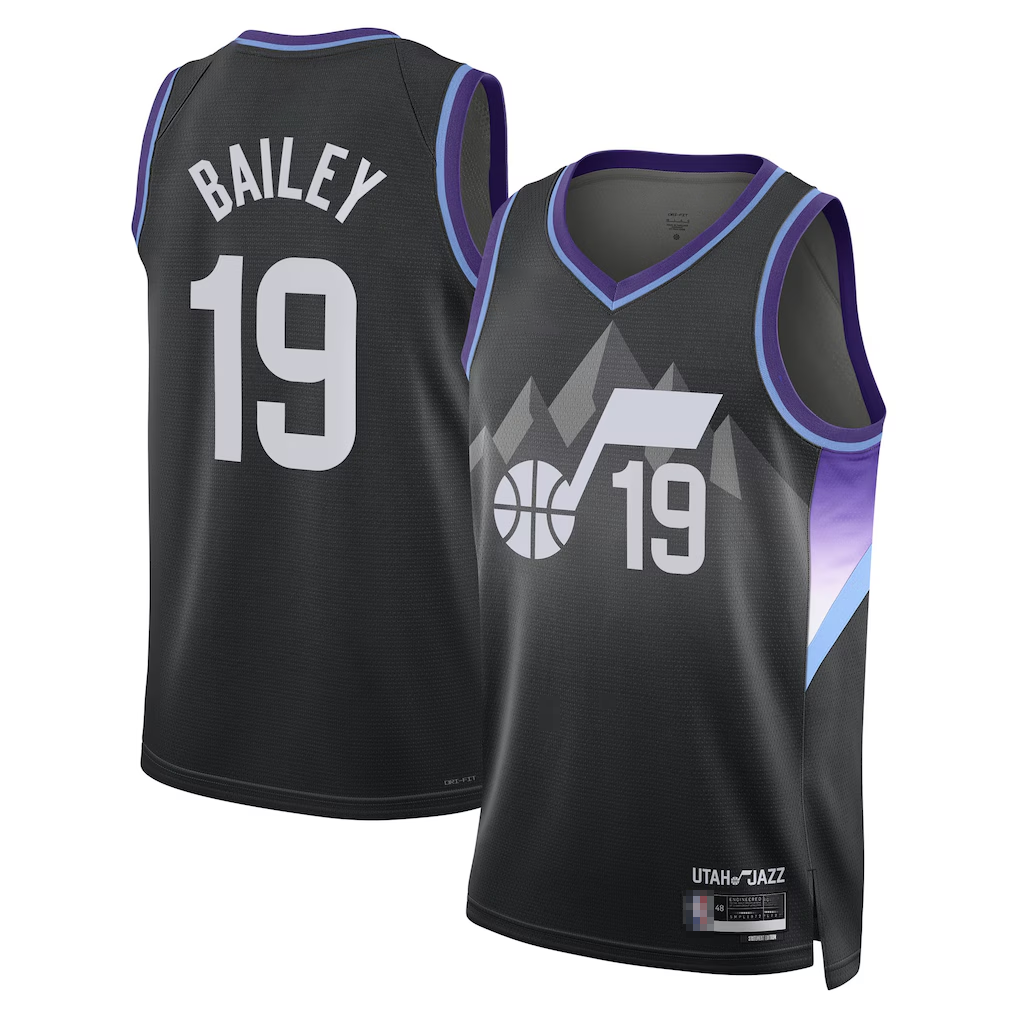 Tlead U.Jazz #19 Ace Bailey Black Swingman Player Jerseys - Statement Edition
