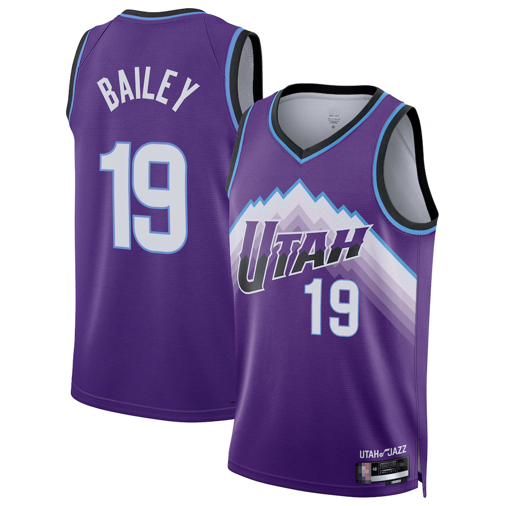 Tlead U.Jazz #19 Ace Bailey Purple Swingman Jerseys - Icon Edition