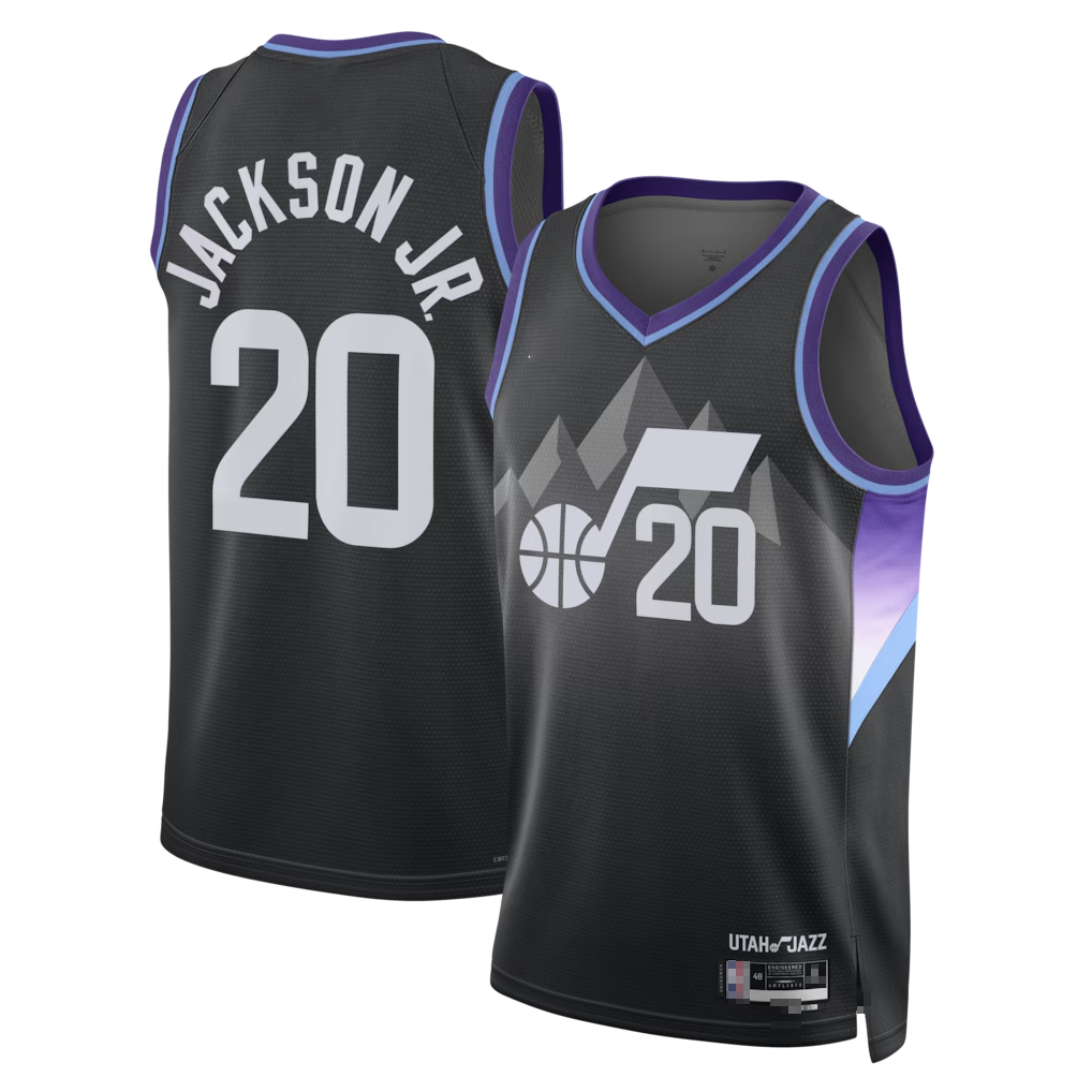 Tlead U.Jazz #20 Jaren Jackson Jr. Black Swingman Jerseys - Statement Edition