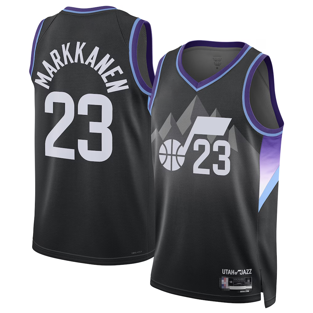 Tlead U.Jazz #23 Lauri Markkanen Black 2024-2025 Swingman Jerseys - Statement Edition