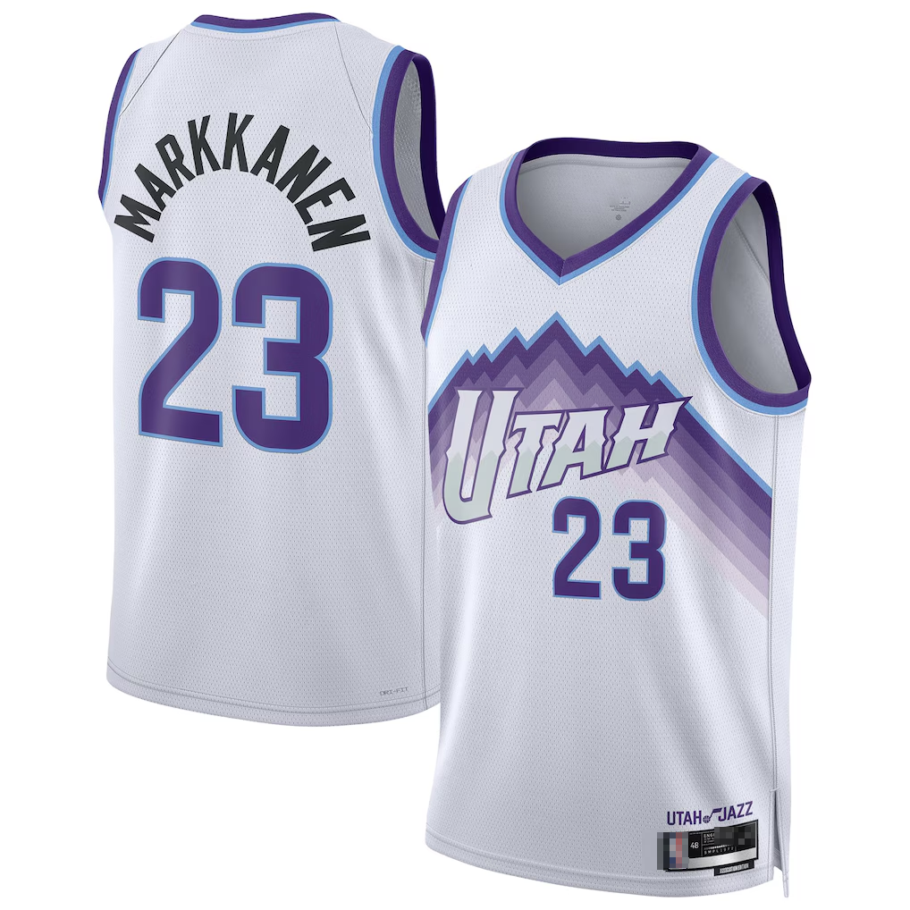 Tlead U.Jazz #23 Lauri Markkanen White Swingman Jerseys - Association Edition
