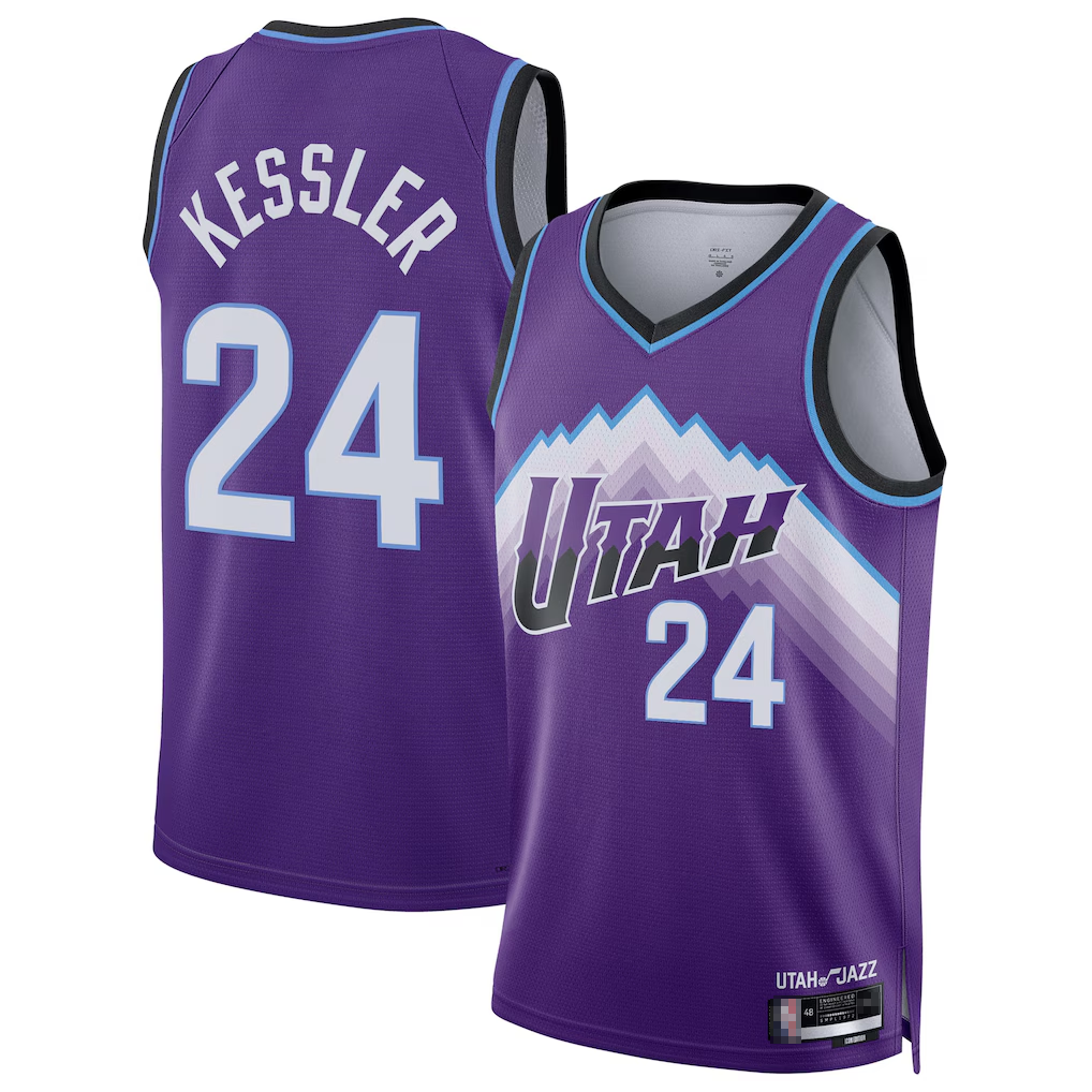 Tlead U.Jazz #24 Walker Kessler Purple Swingman Jerseys- Icon Edition