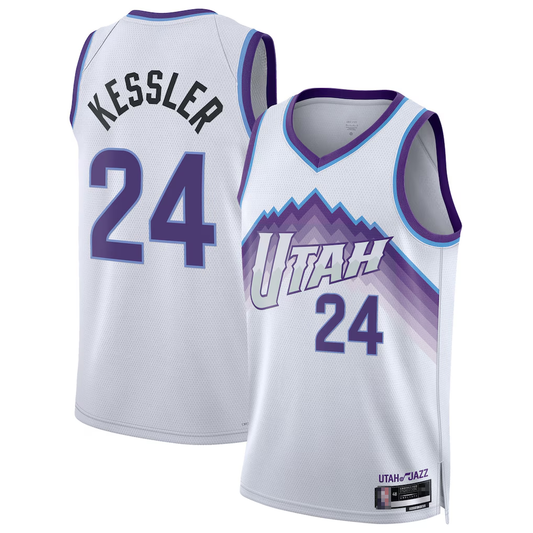 Tlead U.Jazz #24 Walker Kessler White Swingman Jerseys - Association Editio