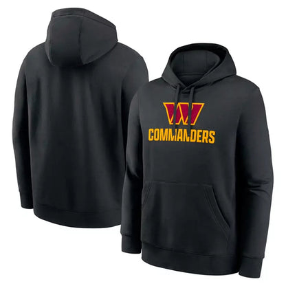 Tlead W.Commanders Black Pullover Hoodies Home Game Blank Player Stitched Jerseys
