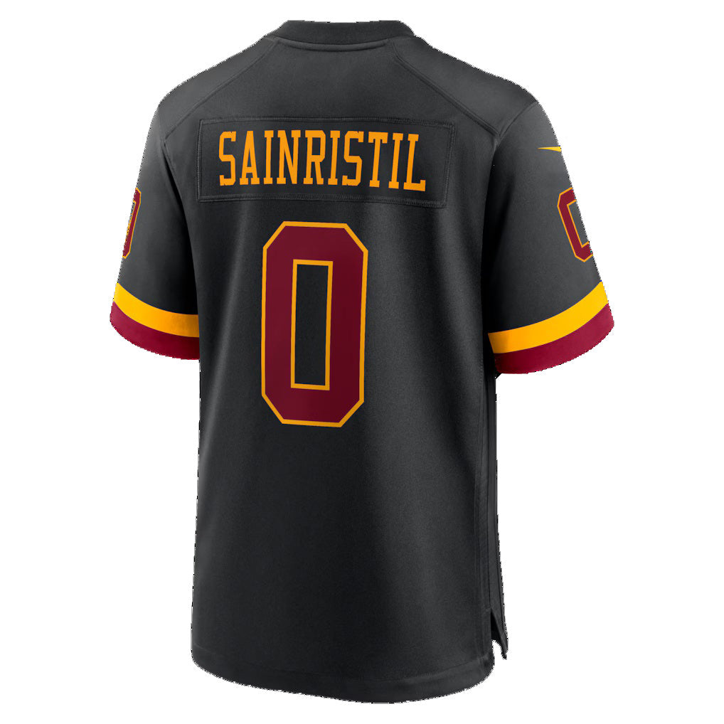 Tlead W.Commanders #0 Mike Sainristil Black Hail Raiser Alternate Game Stitched Jerseys