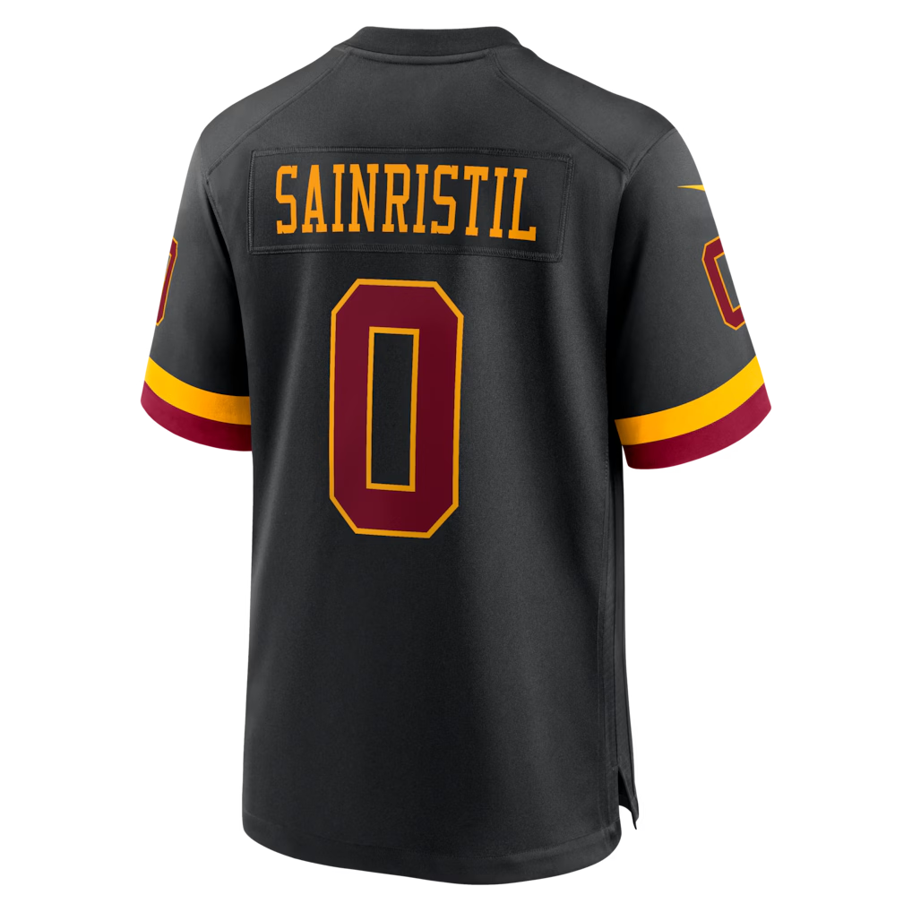 Tlead W.Commanders #0 Mike Sainristil Black Hail Raiser Alternate Game Stitched Jersey