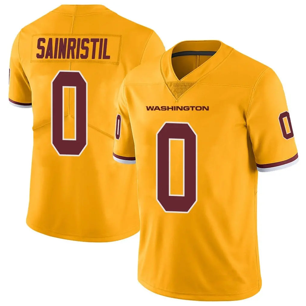 Tlead W.Commanders #0 Mike Sainristil Player Gold Vapor Limited Stitched Jerseys