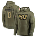 Tlead W.Commanders #0 Mike Sainristil Player Olive Salute to Service Hoodies Stitched Jerseys