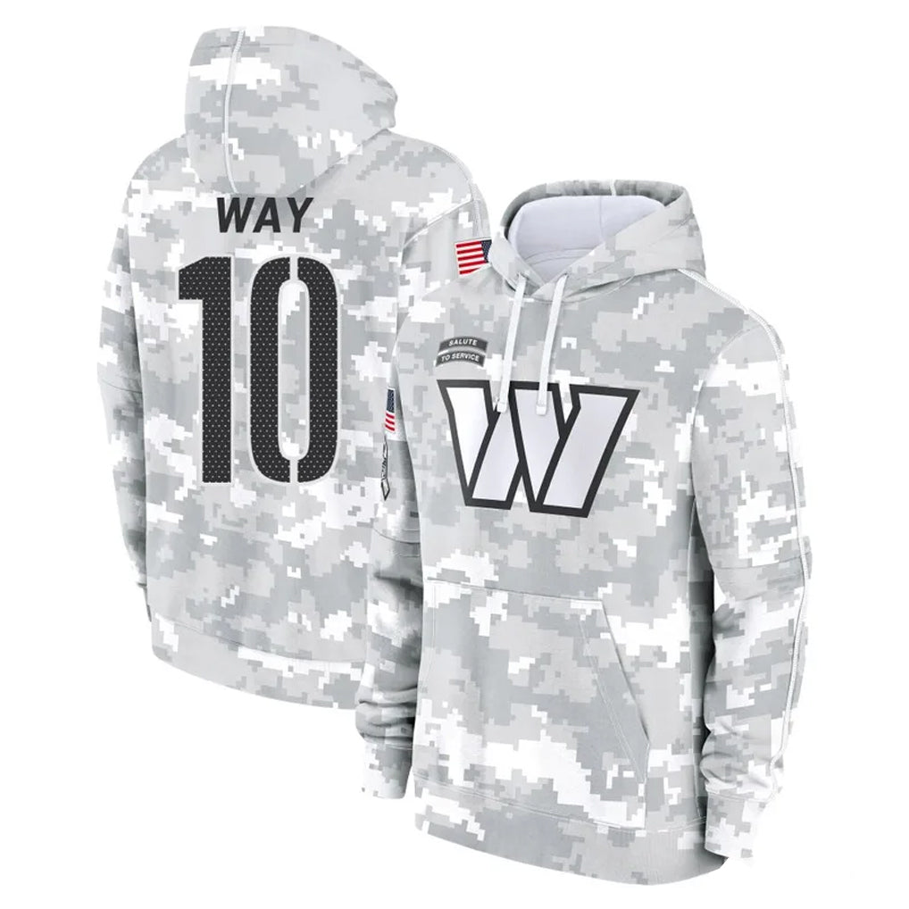 Tlead W.Commanders #10 Tress Way Player Arctic Camo Limited Salute to Service Pullover Hoodies Game Stitched Jerseys