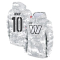 Tlead W.Commanders #10 Tress Way Player Arctic Camo Limited Salute to Service Pullover Hoodies Game Stitched Jerseys