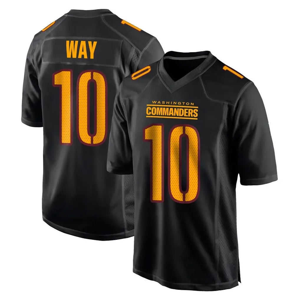 Tlead W.Commanders #10 Tress Way Player Black Carbon Fashion Home Game Stitched Jerseys