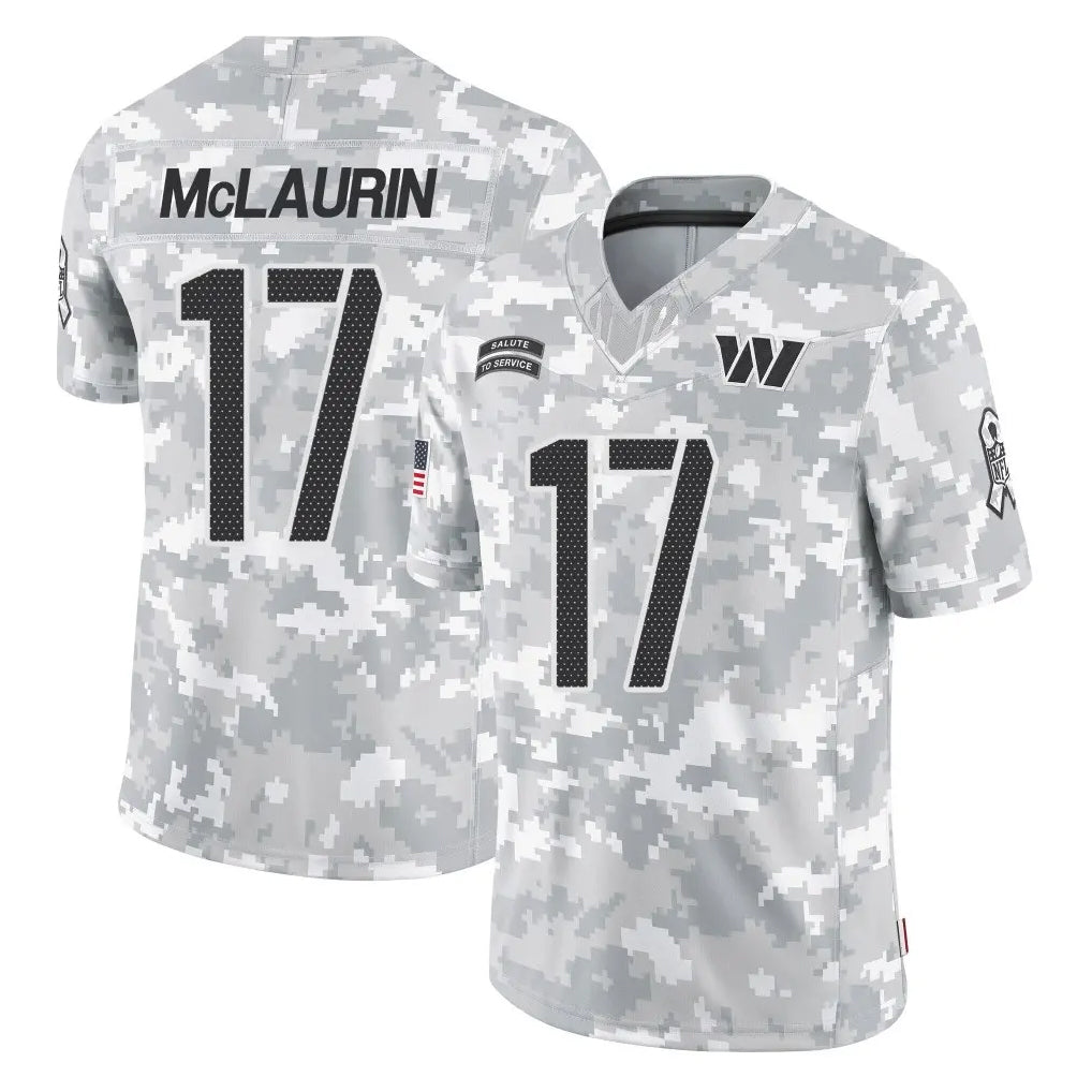 Tlead W.Commanders #17 Terry Mclaurin Player Arctic Camo Limited Salute To Service Home Game Stitched Jerseys