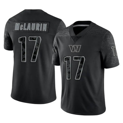 Tlead W.Commanders #17 Terry Mclaurin Player Black Limited Reflective Home Game Stitched Jerseys