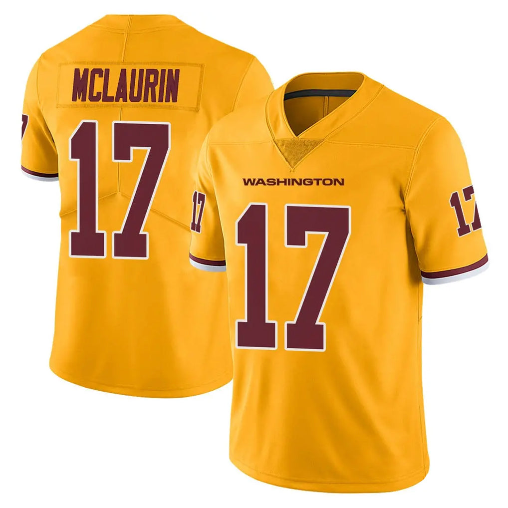 Tlead W.Commanders #17 Terry Mclaurin Player Gold Limited Color Rush Home Game Stitched Jerseys