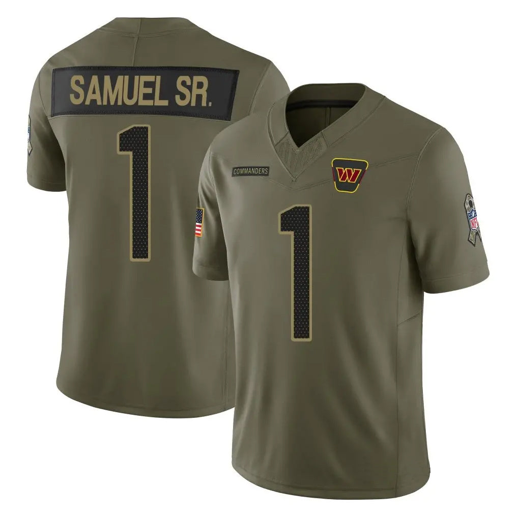 Tlead W.Commanders #1 Deebo Samuel Sr Player Olive Salute To Service Limited Stitched Jerseys