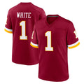 Tlead W.Commanders #1 Rachaad White Player Burgundy Game Home Stitched Jerseys