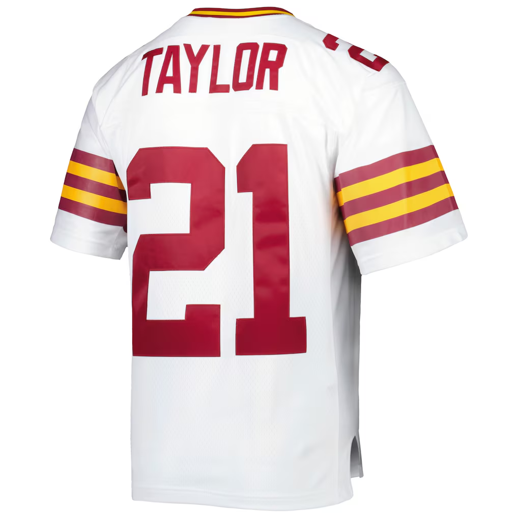 Tlead W.Commanders #21 Sean Taylor Mitchell & Ness White Legacy Replica Jersey Stitched Puhic Game Jerseys