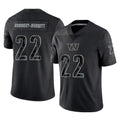 Tlead W.Commanders #22 Jacory Croskey-Merritt Player Black Limited Reflective Home Game Stitched Jerseys
