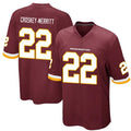 Tlead W.Commanders #22 Jacory Croskey-Merritt Player Burgundy Game Stitched Jerseys
