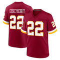 Tlead W.Commanders #22 Jacory Croskey-Merritt Player Burgundy Game Home Stitched Jerseys