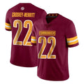 Tlead W.Commanders #22 Jacory Croskey-Merritt Player Burgundy Limited Vapor Home Game Stitched Jerseys