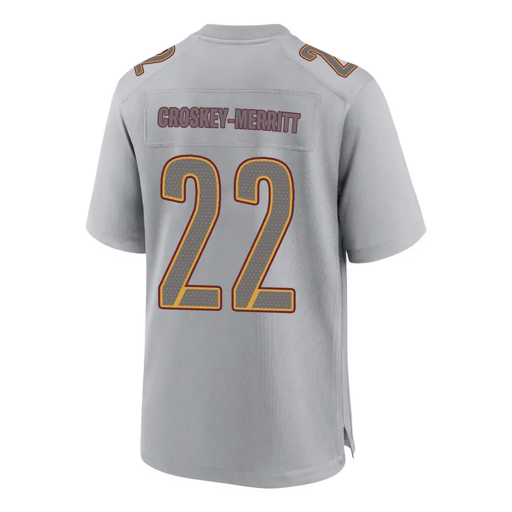 Tlead W.Commanders #22 Jacory Croskey-Merritt Player Gray Fashion Game Stitched Jerseys