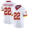 Tlead W.Commanders #22 Jacory Croskey-Merritt Player White Limited Vapor F.U.S.E. Home Game Stitched Jerseys