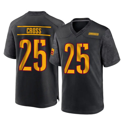 Tlead W.Commanders #25 Nick Cross Player Black Home Game Stitched Jerseys