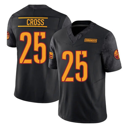Tlead W.Commanders #25 Nick Cross Player Black Limited Vapor F.U.S.E. Home Game Stitched Jerseys