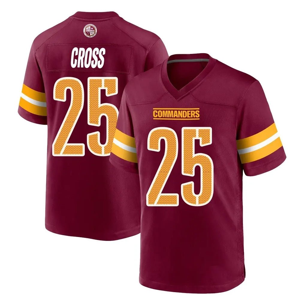 Tlead W.Commanders #25 Nick Cross Player Burgundy Home Game Stitched Jerseys