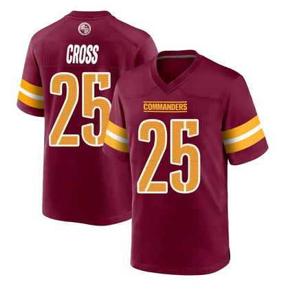 Tlead W.Commanders #25 Nick Cross Player Burgundy Home Game Stitched Jerseys