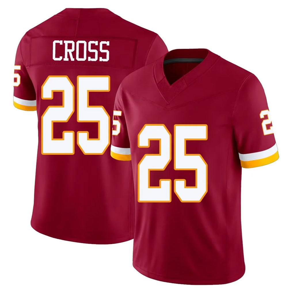 Tlead W.Commanders #25 Nick Cross Player Burgundy Limited Team Vapor F.U.S.E. Home Game Stitched Jerseys