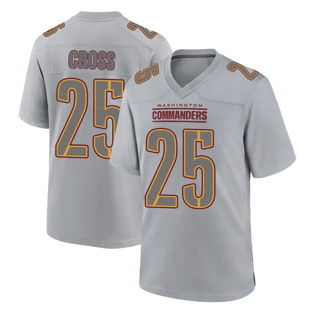 Tlead W.Commanders #25 Nick Cross Player Gray Atmosphere Fashion Home Game Stitched Jerseys