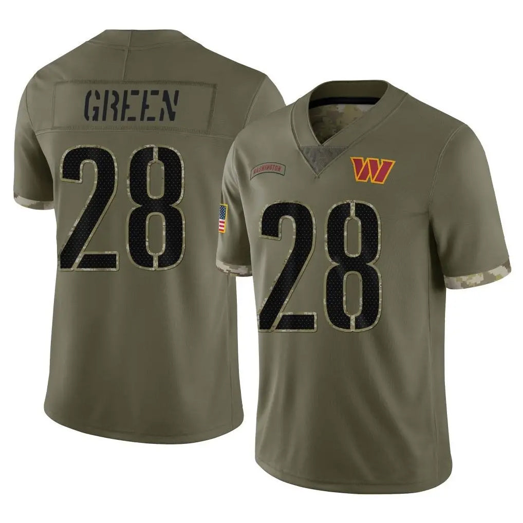 Tlead W.Commanders #28 Darrell Green Player  Salute To Service Olive Limited Stitched Jerseys