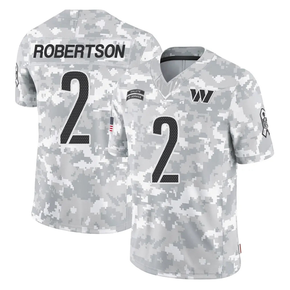 Tlead W.Commanders #2 Amik Robertson Player Arctic Camo Limited Salute To Service Home Game Stitched Jerseys