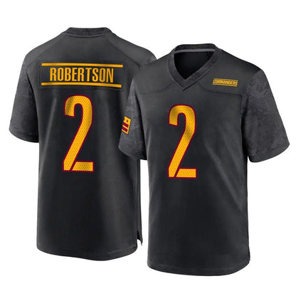 Tlead W.Commanders #2 Amik Robertson Player Black Home Game Stitched Jerseys