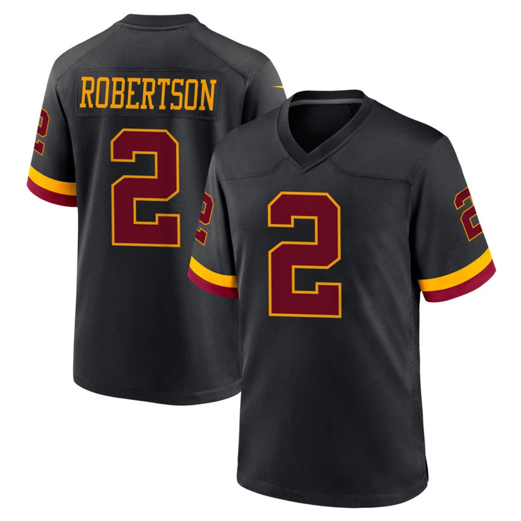 Tlead W.Commanders #2 Amik Robertson Player Black Limited Home Game Stitched Jerseys