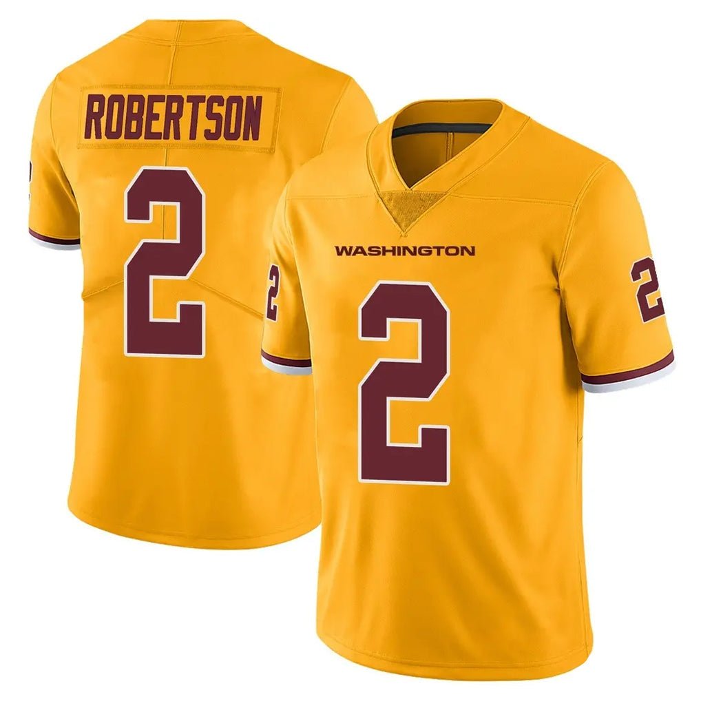 Tlead W.Commanders #2 Amik Robertson Player Gold Limited Color Rush Home Game Stitched Jerseys