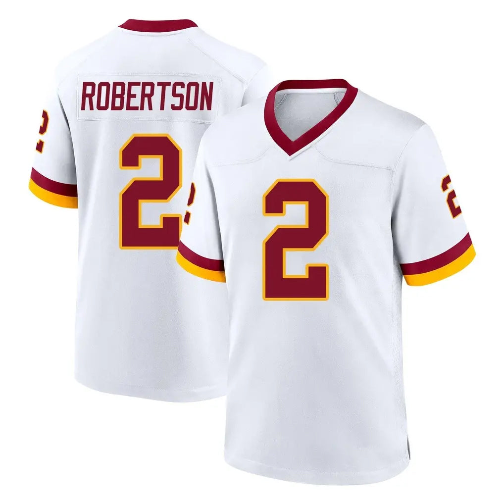 Tlead W.Commanders #2 Amik Robertson Player White Home Game Stitched Jerseys