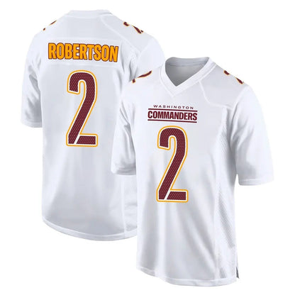 Tlead W.Commanders #2 Amik Robertson Player White Tundra Fashion Home Game Stitched Jerseys