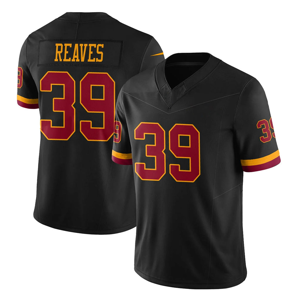 Tlead W.Commanders #39 Jeremy Reaves Player Black Limited Vapor Home Game Stitched Jerseys