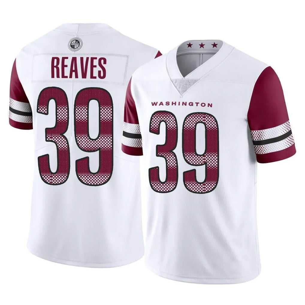 Tlead W.Commanders #39 Jeremy Reaves Player White Limited Vapor Home Game Stitched Jerseys