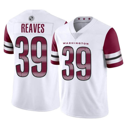 Tlead W.Commanders #39 Jeremy Reaves Player White Limited Vapor Home Game Stitched Jerseys