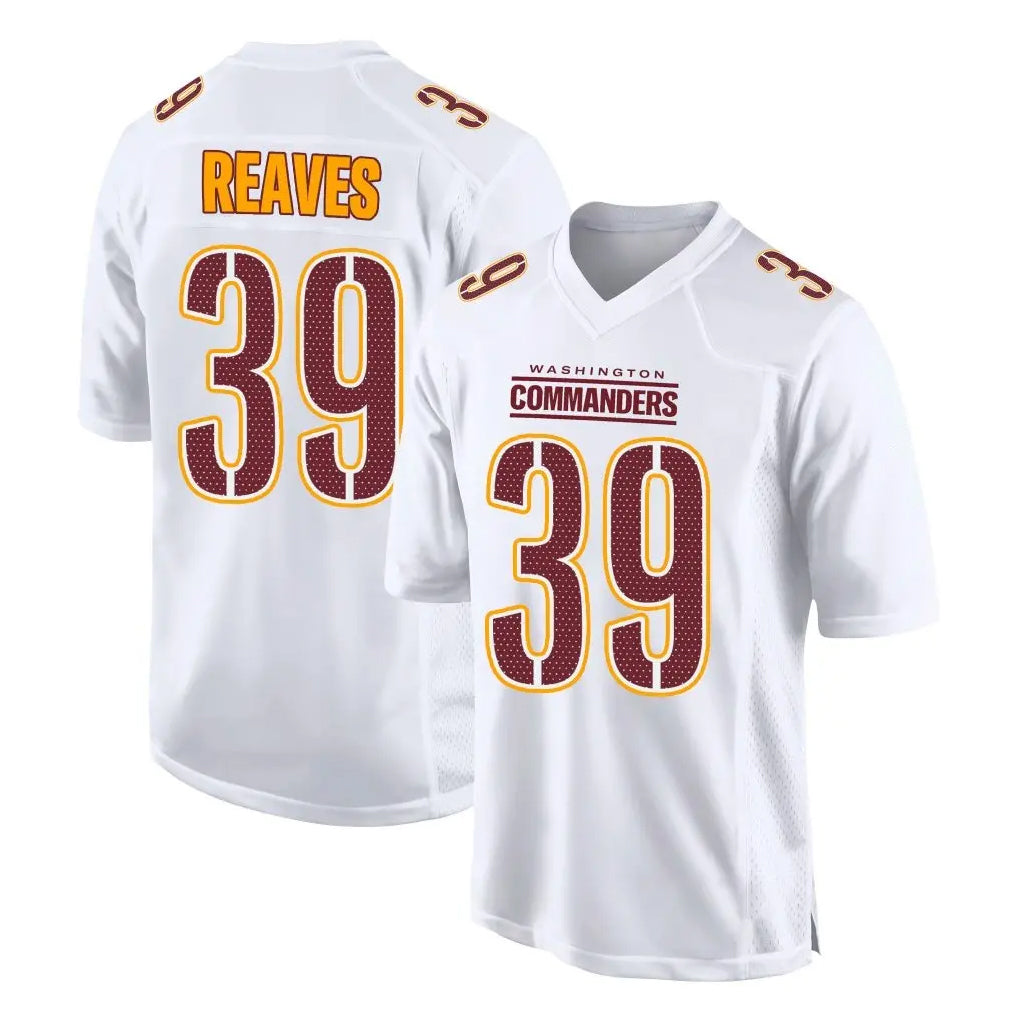 Tlead W.Commanders #39 Jeremy Reaves Player White Tundra Fashion Home Game Stitched Jerseys