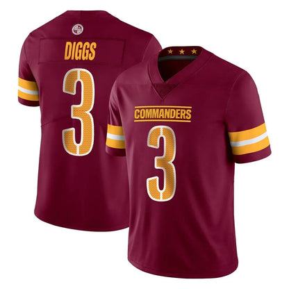 Tlead W.Commanders #3 Stefon Diggs Player Burgundy Limited Vapor Home Game Stitched Jerseys