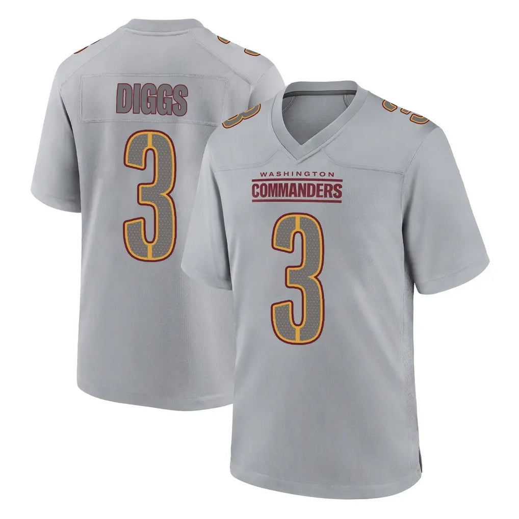 Tlead W.Commanders #3 Stefon Diggs Player Gray Atmosphere Fashion Home Game Stitched Jerseys