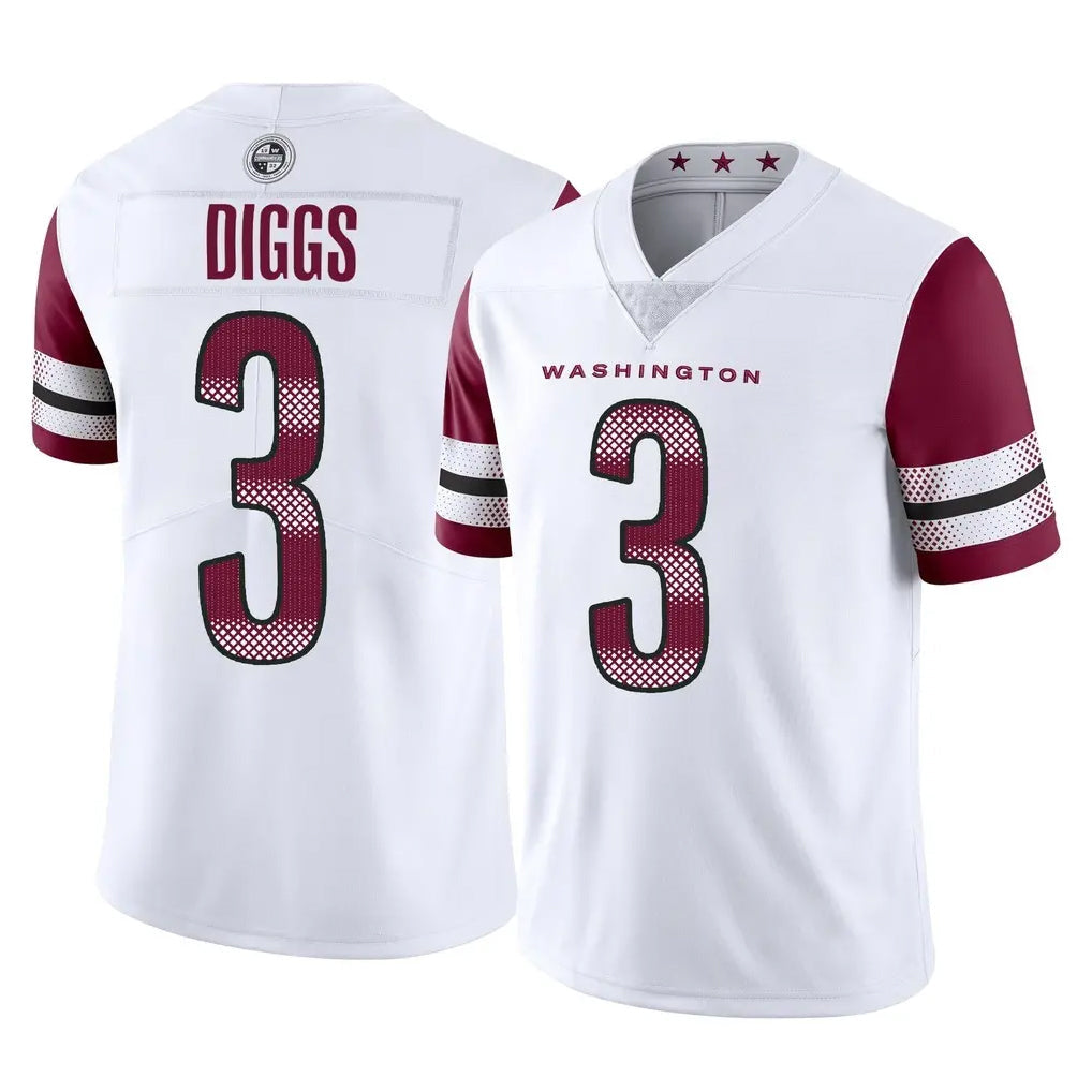 Tlead W.Commanders #3 Stefon Diggs Player White Limited Vapor Home Game Stitched Jerseys