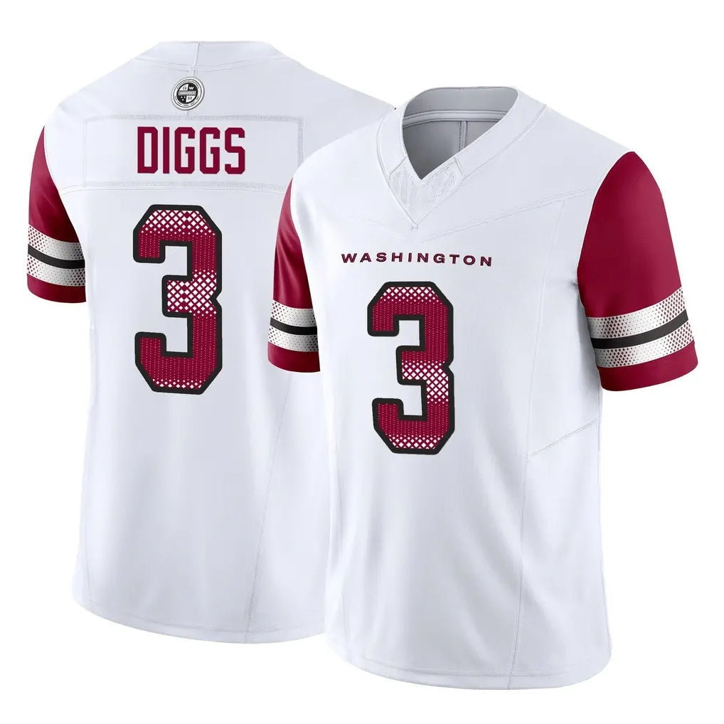 Tlead W.Commanders #3 Stefon Diggs Player White Vapor F.U.S.E. Limited Home Game Stitched Jerseys