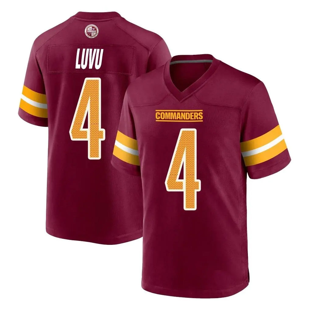 Tlead W.Commanders #4 Frankie Luvu Player Burgundy Home Game Stitched Jerseys